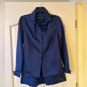 Brandon Maxwell Silk Top/Jacket Rich Blue Size 4